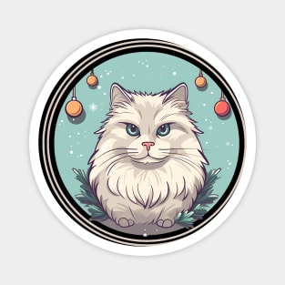 Siberian Cat Xmas Ornament, Love Cats Magnet
